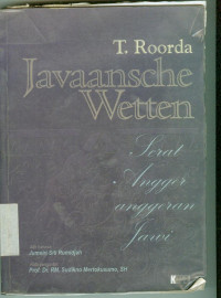 Javaansche Wetten : Serat Angger-anggeran Jawi